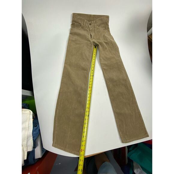 Vintage 70s Brittania Straight Corduroy Pants Teens 28x33 Khaki Beige USA Rare - Picture 9 of 15